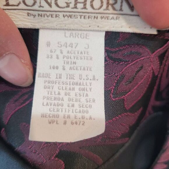 Longhorn Vintage Women's Burgundy/Black/Gold Acetate/Poly Horse Western Wear Jac - Picture 5 of 13